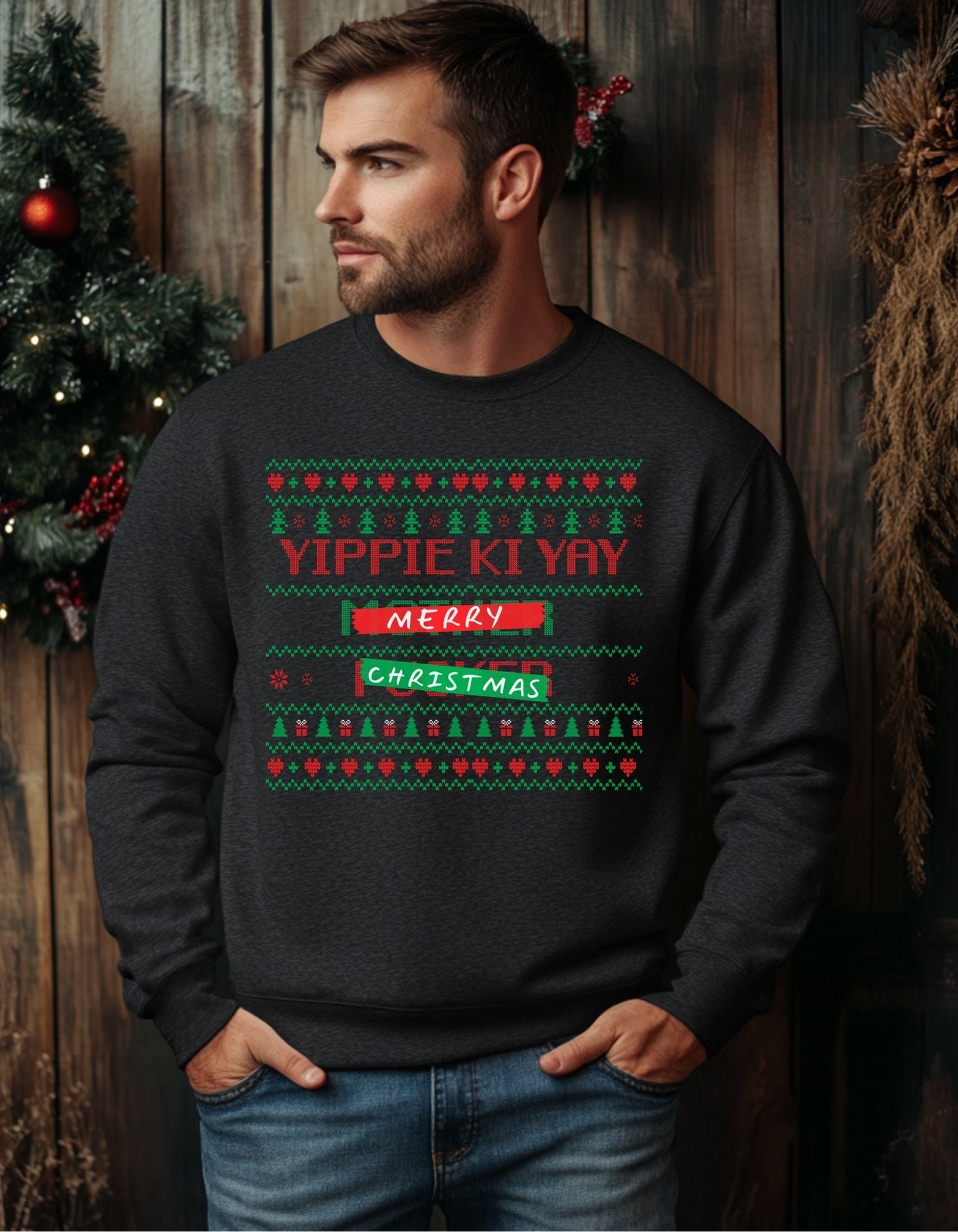 Yippie Ki Yay Ugly Christmas Sweater